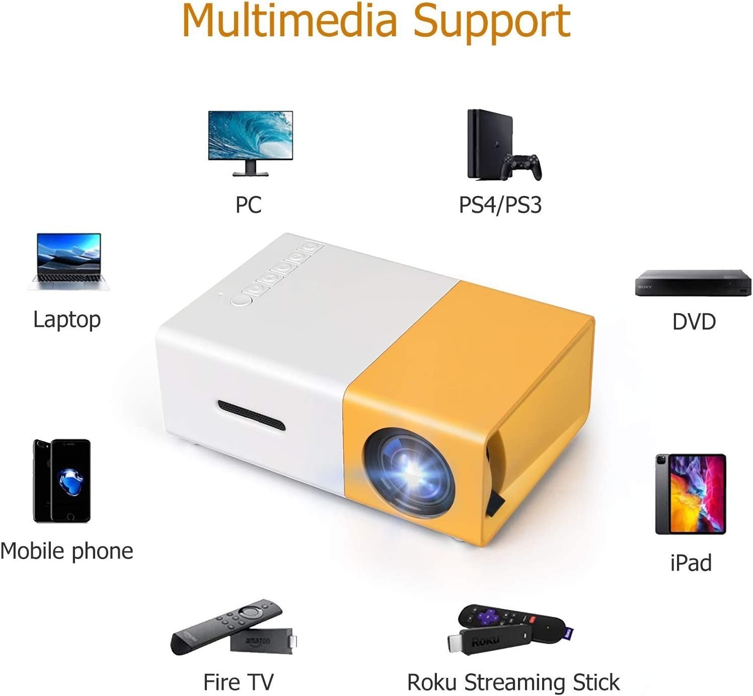 Home Portable Micro LED Mobile Phone Projector