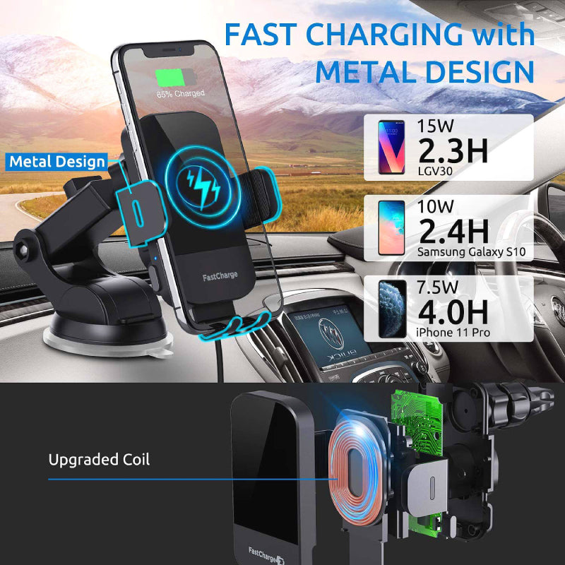 Promotion Auto-Clamping 15W Fast Charging Wireless Car Charger