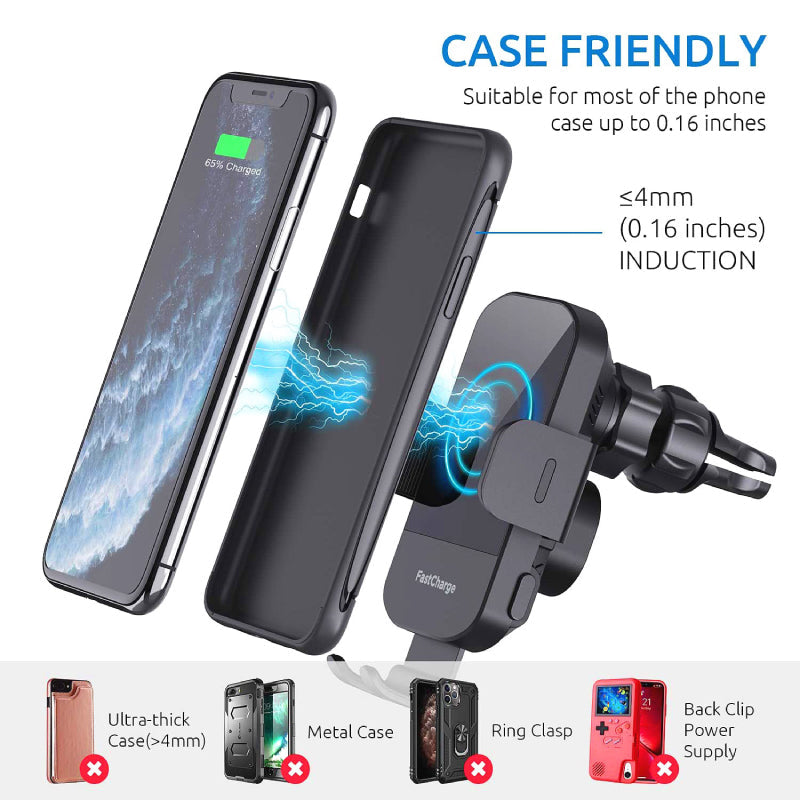 Promotion Auto-Clamping 15W Fast Charging Wireless Car Charger