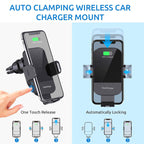 Promotion Auto-Clamping 15W Fast Charging Wireless Car Charger
