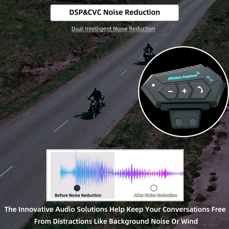 BT12 Motorcycle Helmet Bluetooth Headset