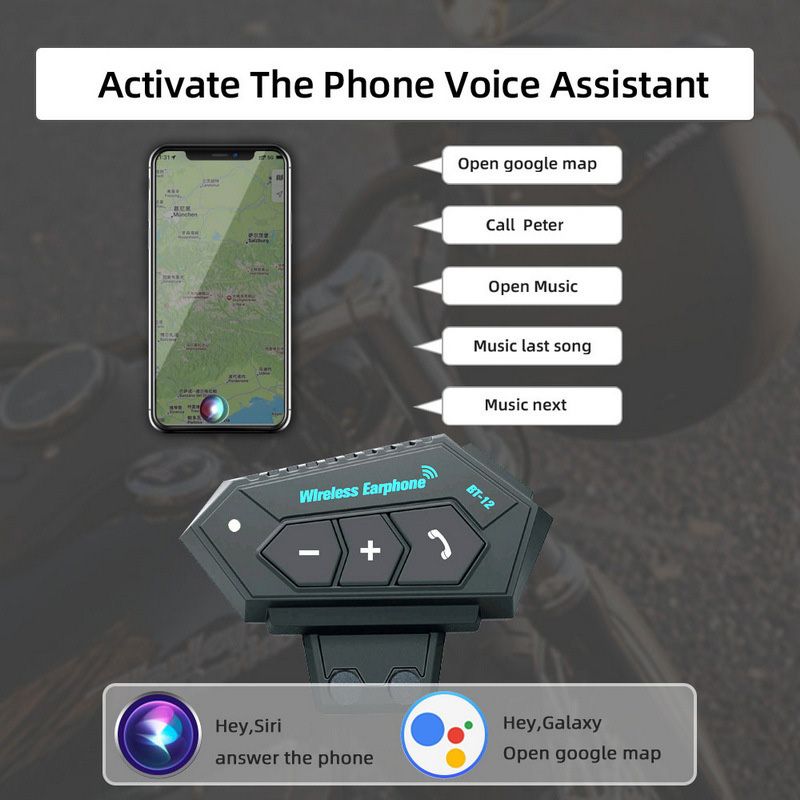 BT12 Motorcycle Helmet Bluetooth Headset