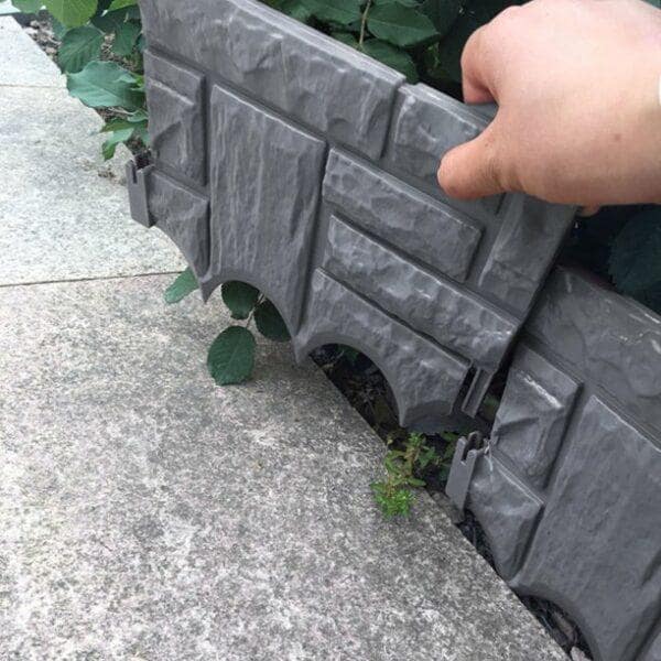 Brick-look garden fence