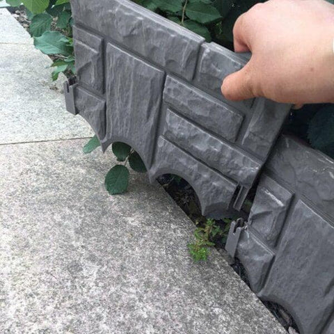 Brick-look garden fence