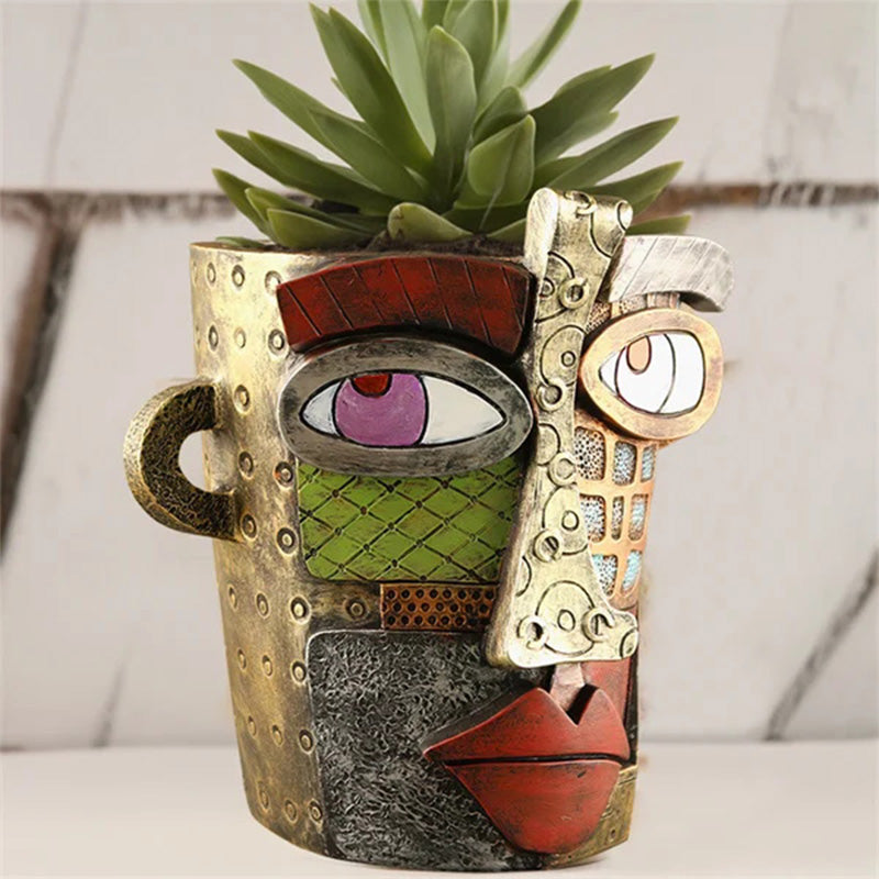 Unique Abstract Beauty Face Flower Pot