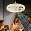 New for 2-in-1 Mute Adjustable Fan Light with Remote Control
