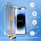 IPhone Tempered Anti-Peeking Screen Protector - No Bubbles No Dust