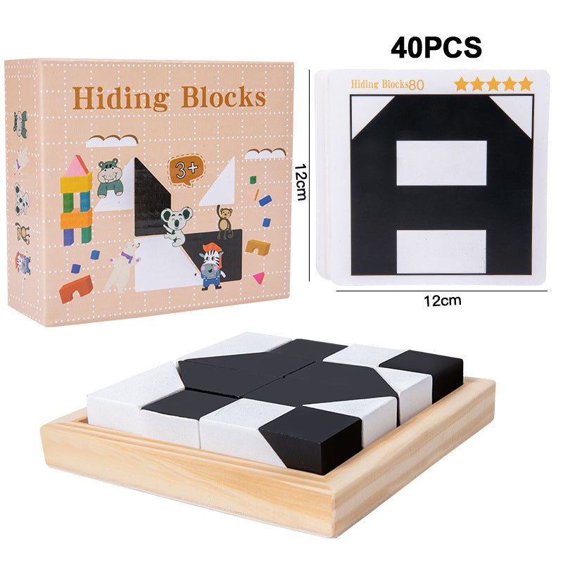 Super Creative Black & White Block Puzzles Set for Kids