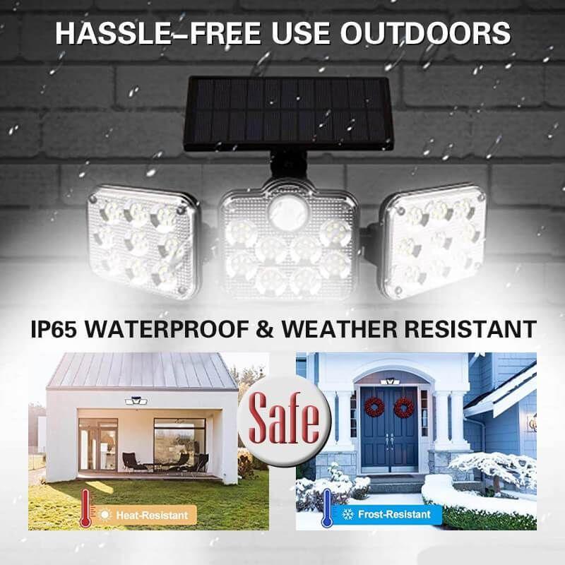 Triple LED Solar Wall Light