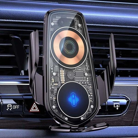 Smart Wireless Charging Car Mount Sci-Fi Style Cell Phone Holder