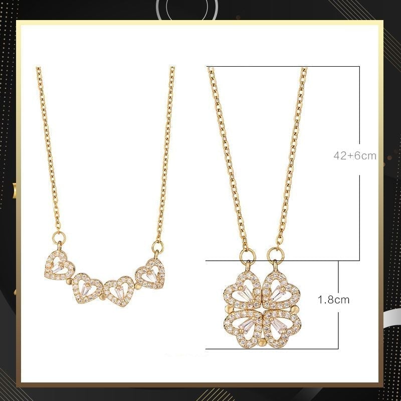 Fashion Love Clover Heart Necklace Holiday Special