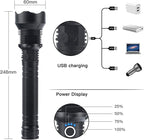 20000 Lumen Tactical Flashlight-Extreme Beam & Power Bank Function