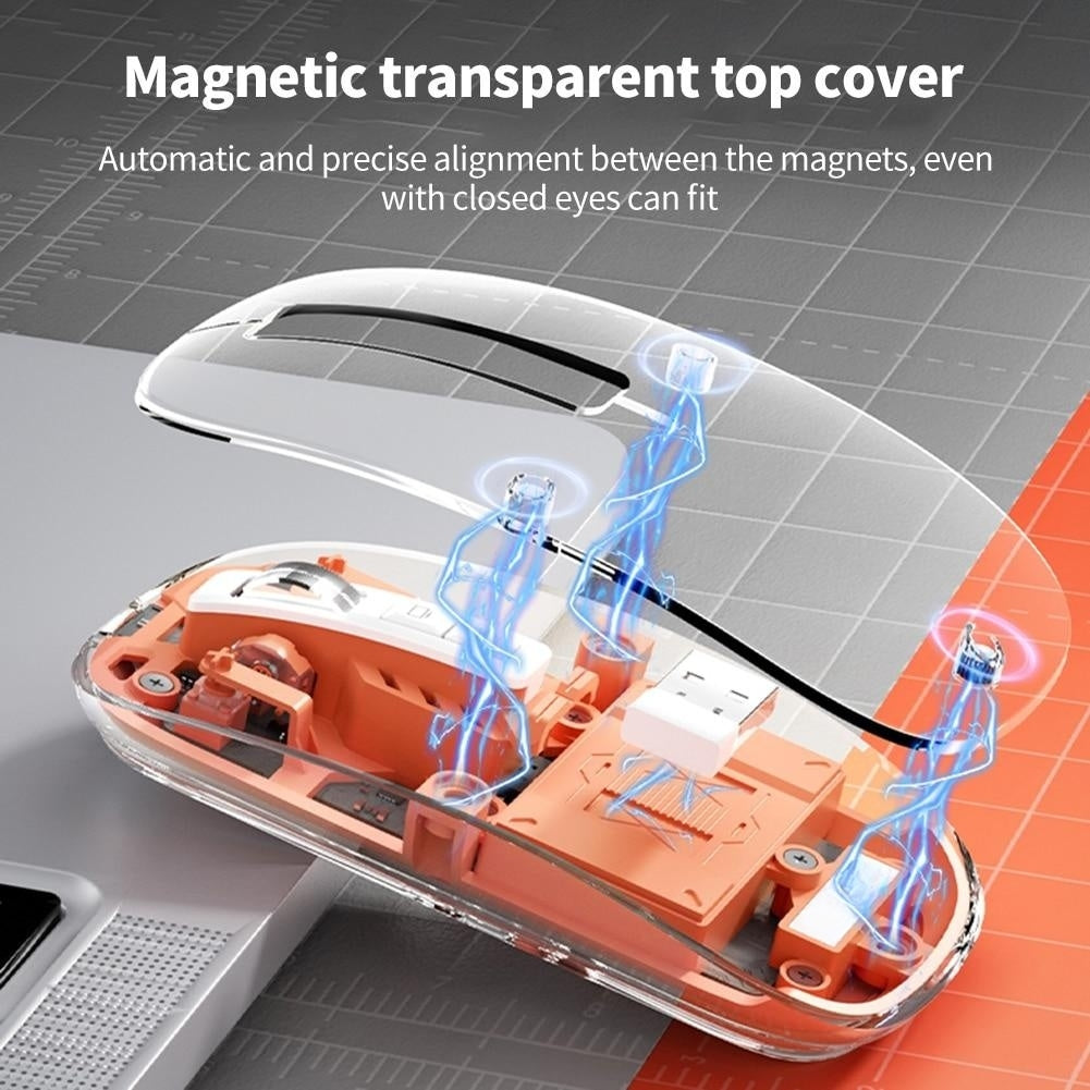 Amazing Universal Mouse! Rechargeable Transparent Shell Bluetooth Wireless Mouse