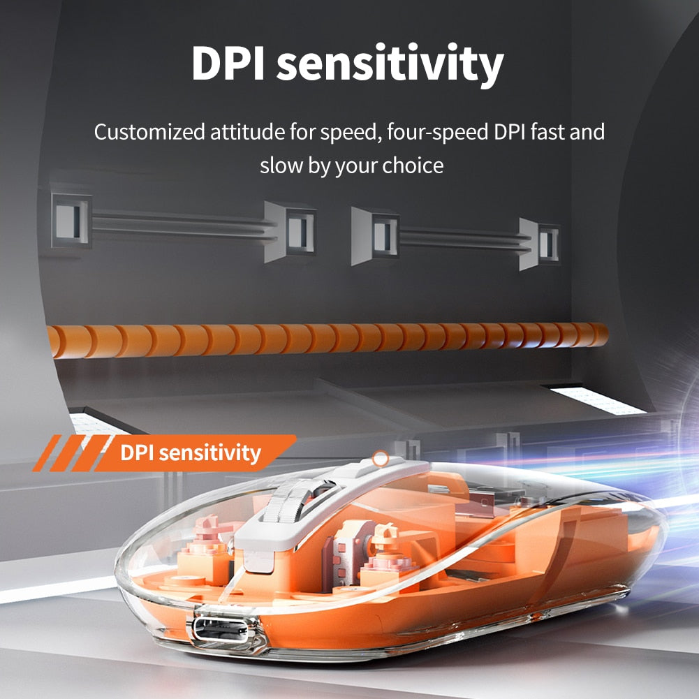 Amazing Universal Mouse! Rechargeable Transparent Shell Bluetooth Wireless Mouse