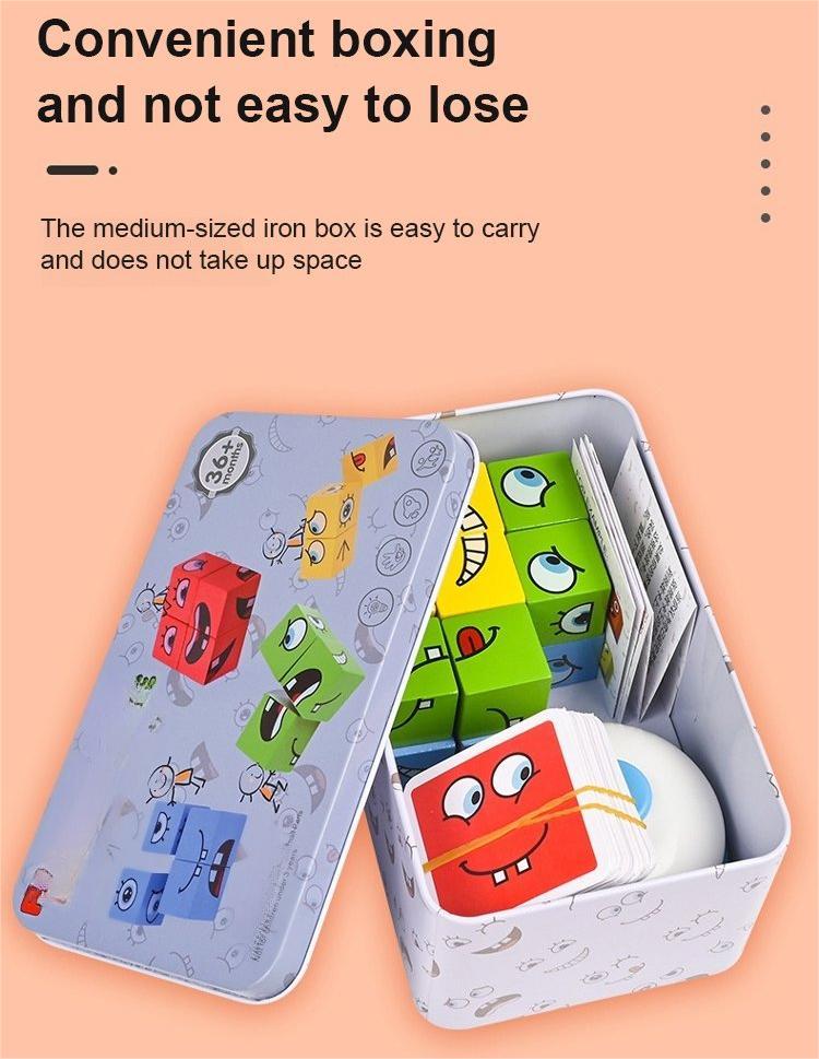 5D Puzzle Educational Faces Changing Game - Interactive Family Activity with Rotating Expressions for Creative Learning