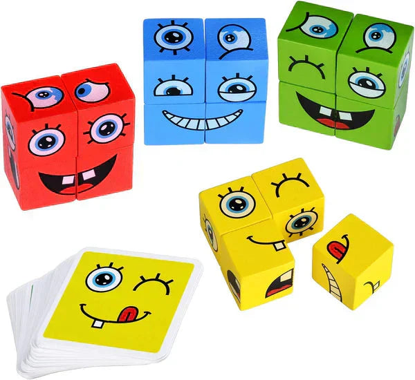 5D Puzzle Educational Faces Changing Game - Interactive Family Activity with Rotating Expressions for Creative Learning