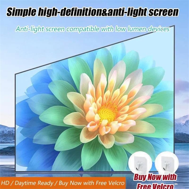 NOW! High Definition Projection Screen - 120-inch Diagonal with Matte White Surface for Crystal Clear Home Cinema Experience