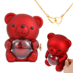 Valentine's Day Surprise Sale !! Cute Teddy Bear with Preserved Rose--Necklace +Eternal Rose +Teddy Bear