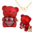 Valentine's Day Surprise Sale !! Cute Teddy Bear with Preserved Rose--Necklace +Eternal Rose +Teddy Bear