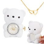 Valentine's Day Surprise Sale !! Cute Teddy Bear with Preserved Rose--Necklace +Eternal Rose +Teddy Bear