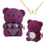 Valentine's Day Surprise Sale !! Cute Teddy Bear with Preserved Rose--Necklace +Eternal Rose +Teddy Bear