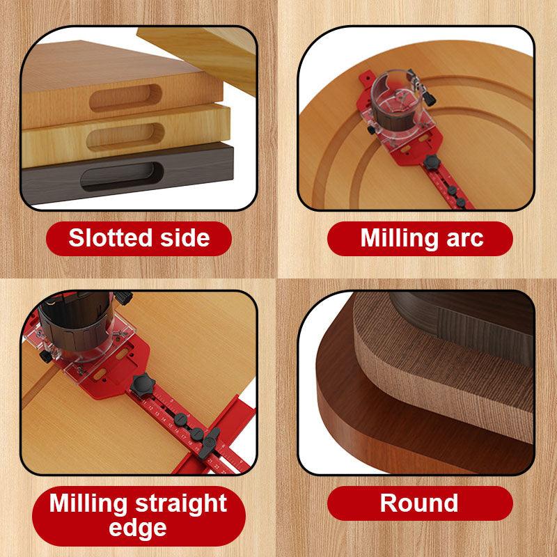 Multi-Function Aluminum Router Base: 3-in-1 Solution for Trimming, Rounding, and Grooving