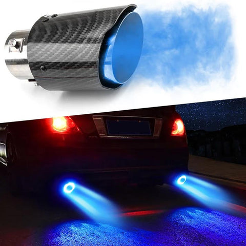 Car Tuning Carbon Fiber LED Light Emitting Exhaust Pipe