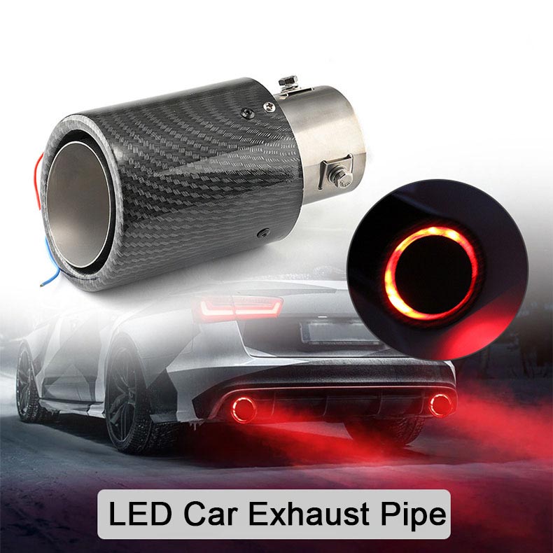 Car Tuning Carbon Fiber LED Light Emitting Exhaust Pipe