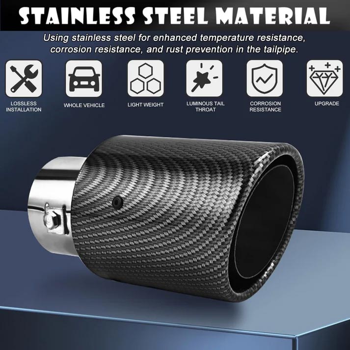 Car Tuning Carbon Fiber LED Light Emitting Exhaust Pipe