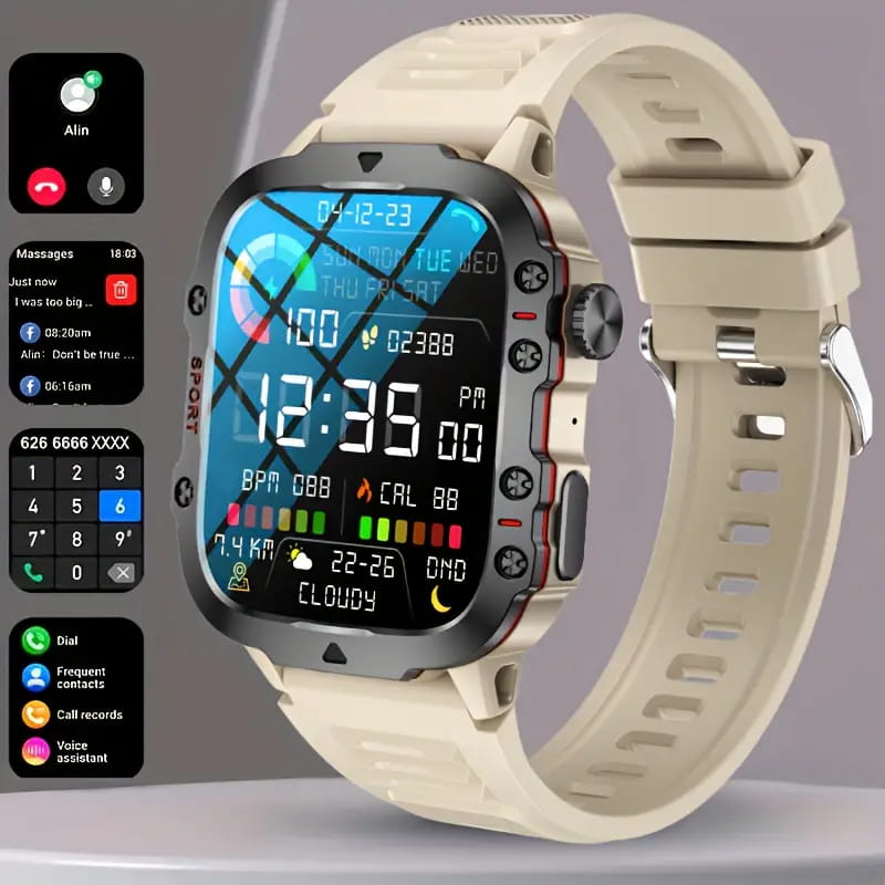 Waterproofing Ultimate Outdoor Companion Rugged Outdoor Smart Watch - 100+ Sports Modes