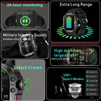 Waterproofing Ultimate Outdoor Companion Rugged Outdoor Smart Watch - 100+ Sports Modes