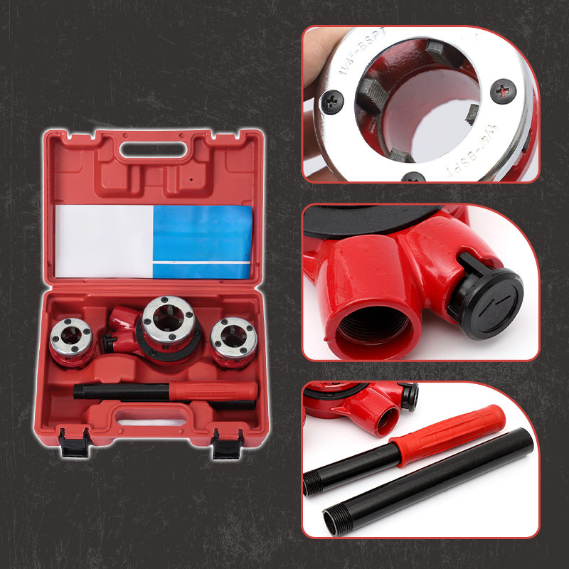 Manual Pipe Threader Ratchet Kit with Case