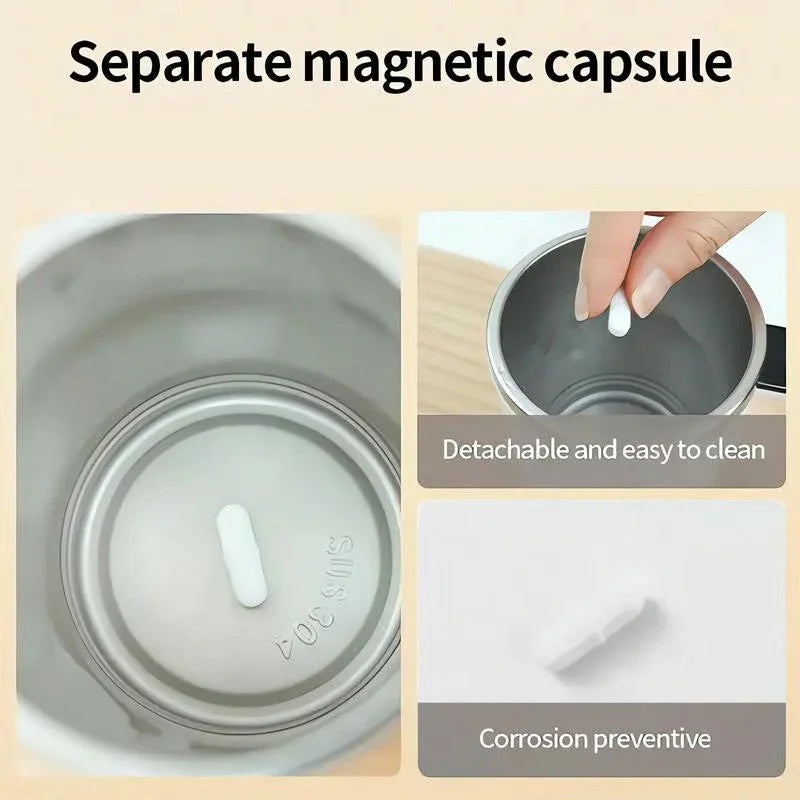 Rechargeable Automatic Magnetic Stirring Coffee Mug Set with Digital Display