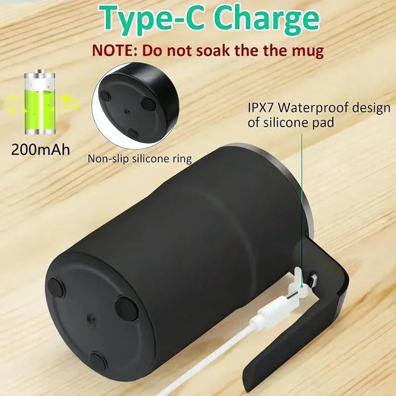 Rechargeable Automatic Magnetic Stirring Coffee Mug Set with Digital Display
