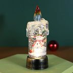 Christmas Battery Operated Lighted Christmas Snow Globe Candle
