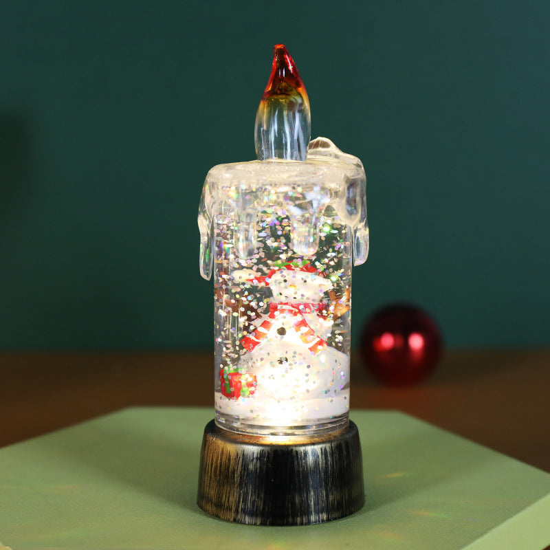 Christmas Battery Operated Lighted Christmas Snow Globe Candle
