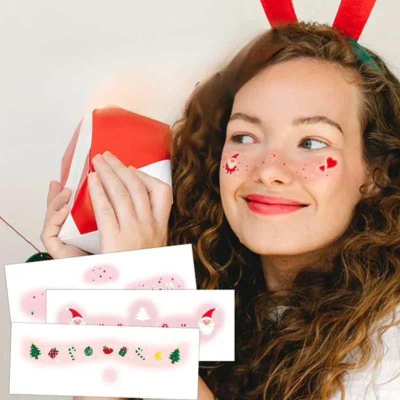 Early Christmas - 12 Sheets Christmas Temporary Face Tattoos for Kids