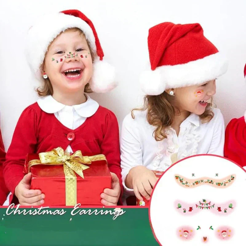 Early Christmas - 12 Sheets Christmas Temporary Face Tattoos for Kids