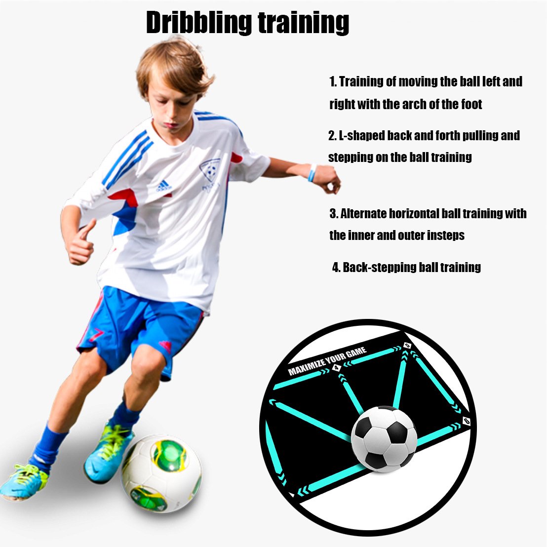 Of Promotion: - Soccer Training Mat for all levels, non-slip and silent
