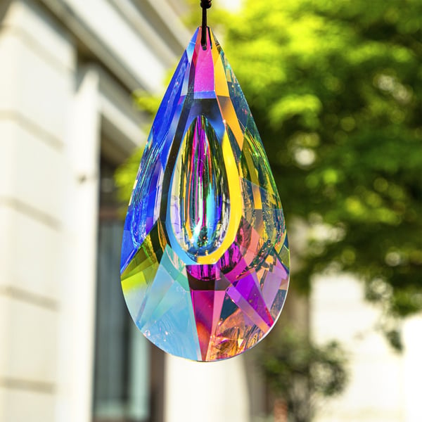 120 mm AB-colored hanging crystal prism suncatcher
