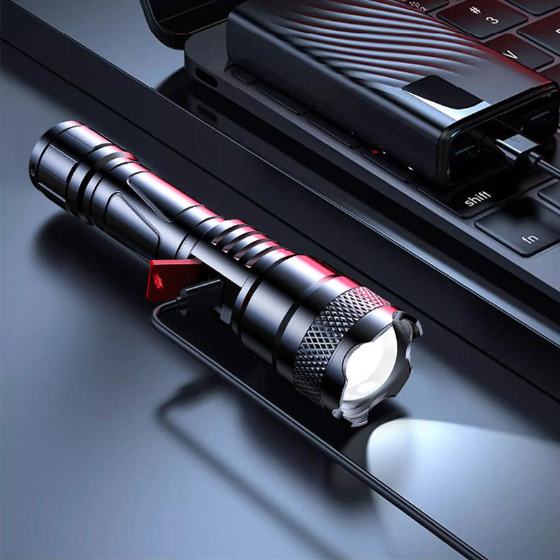 LED Strong Light Retractable Flashlight - Ultra-Bright & Compact + Free USB Charging Cable