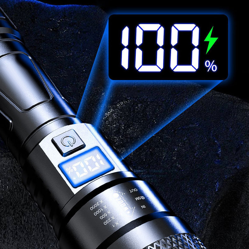 LED Strong Light Retractable Flashlight - Ultra-Bright & Compact + Free USB Charging Cable