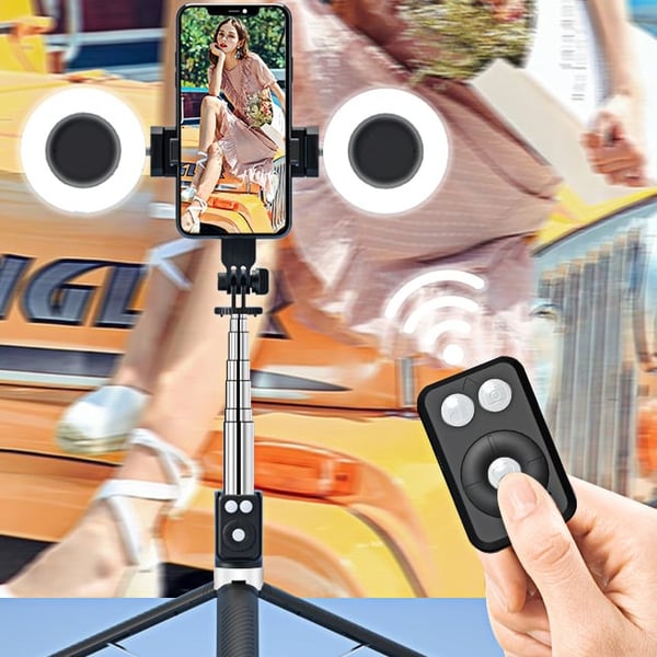 New multifunctional improved phone extendable selfie stick and tripod