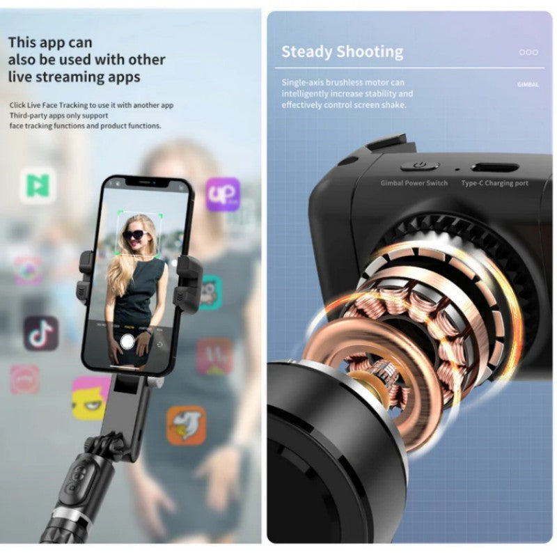 Sales - 360° Rotating 3-Axis Foldable Gimbal Stabilizer for Smartphones Recording