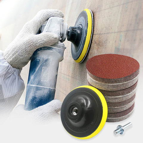 100pcs/Set 4'' Round Flocking Sandpaper with Sanding Backing Plate