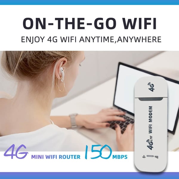 SALE – ! 4G LTE USB WiFi Router – 150Mbps, 10-User Hotspot, Global SIM Unlocked & Plug-and-Play