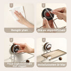 Toilet roll holder without hole with shelf