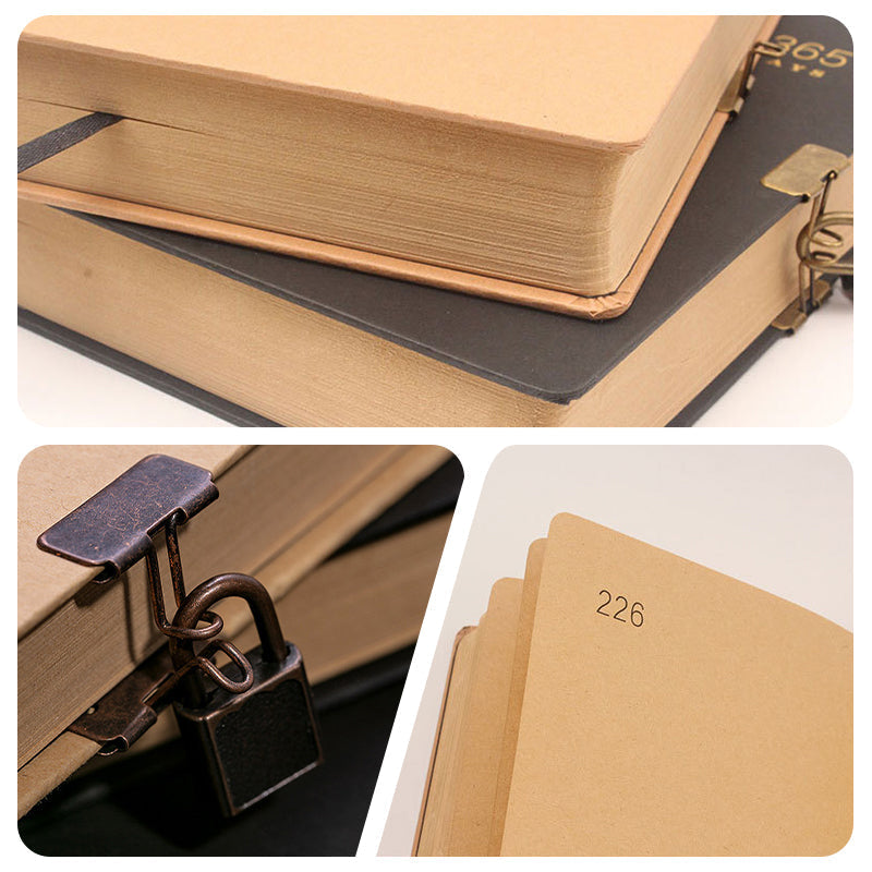 Vintage-Style 365 Days Lockable Journal