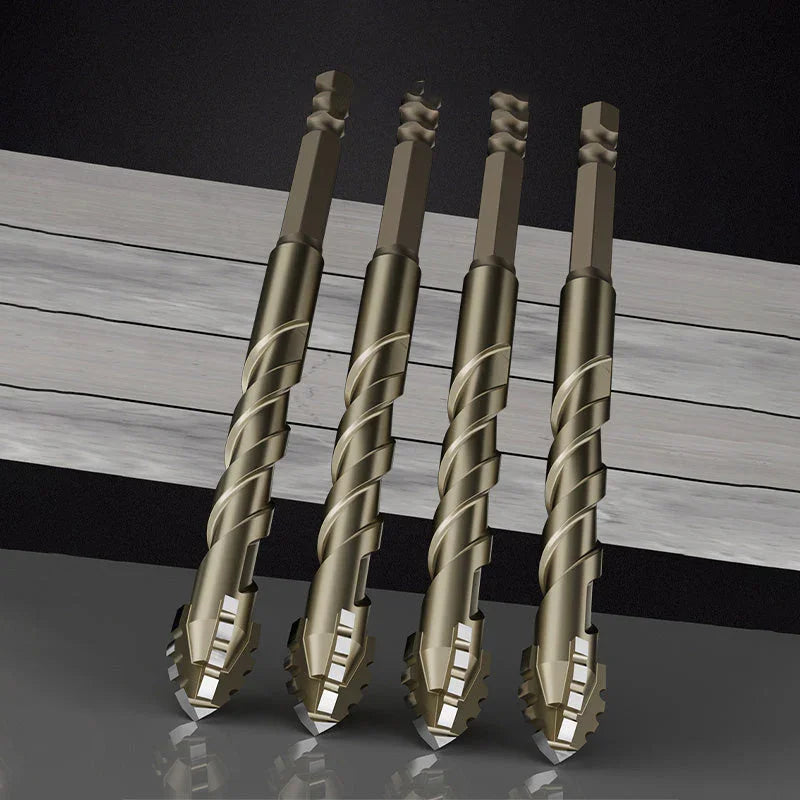 4-Piece Diamond Grit Drill Bit Set - Tile/Glass/Marble/Concrete Drill Bits