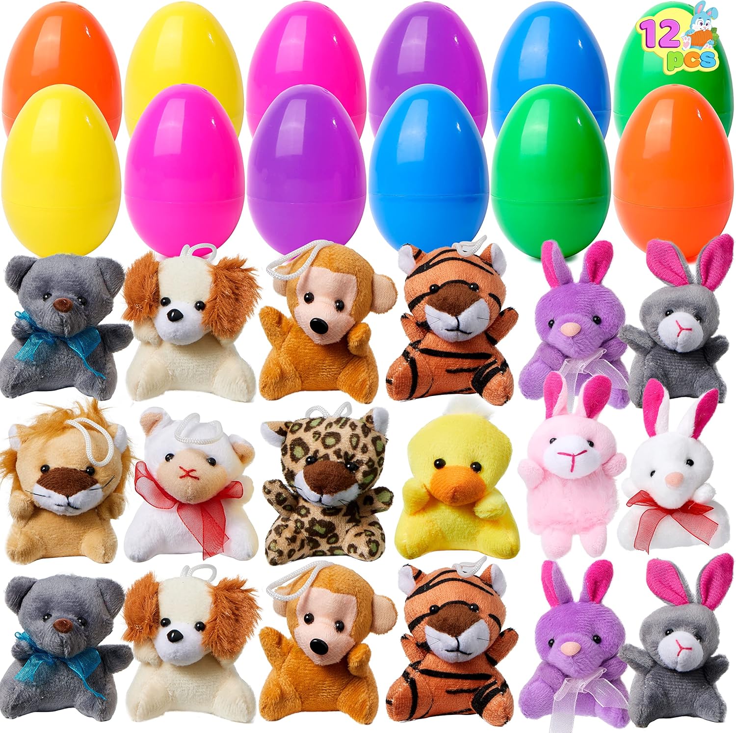 Easter Prefilled Easter Eggs, Filled with Plush Animal Toys
